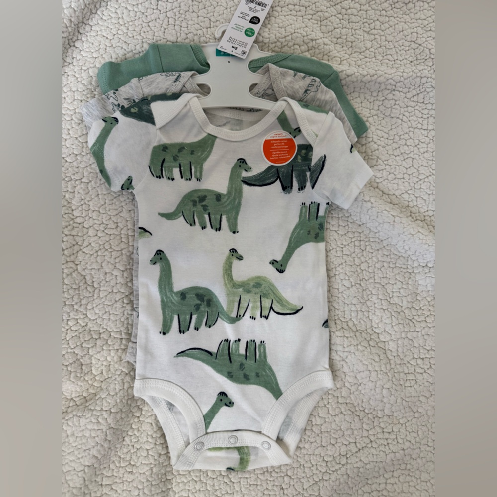 Carters Dinosaur Print Baby Onesie Set size 3M